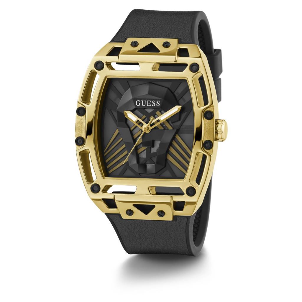 Guess Rectangle 44Mm Champagne Dial Analog Men Watch - Gw0500G1 : GW0500G1
