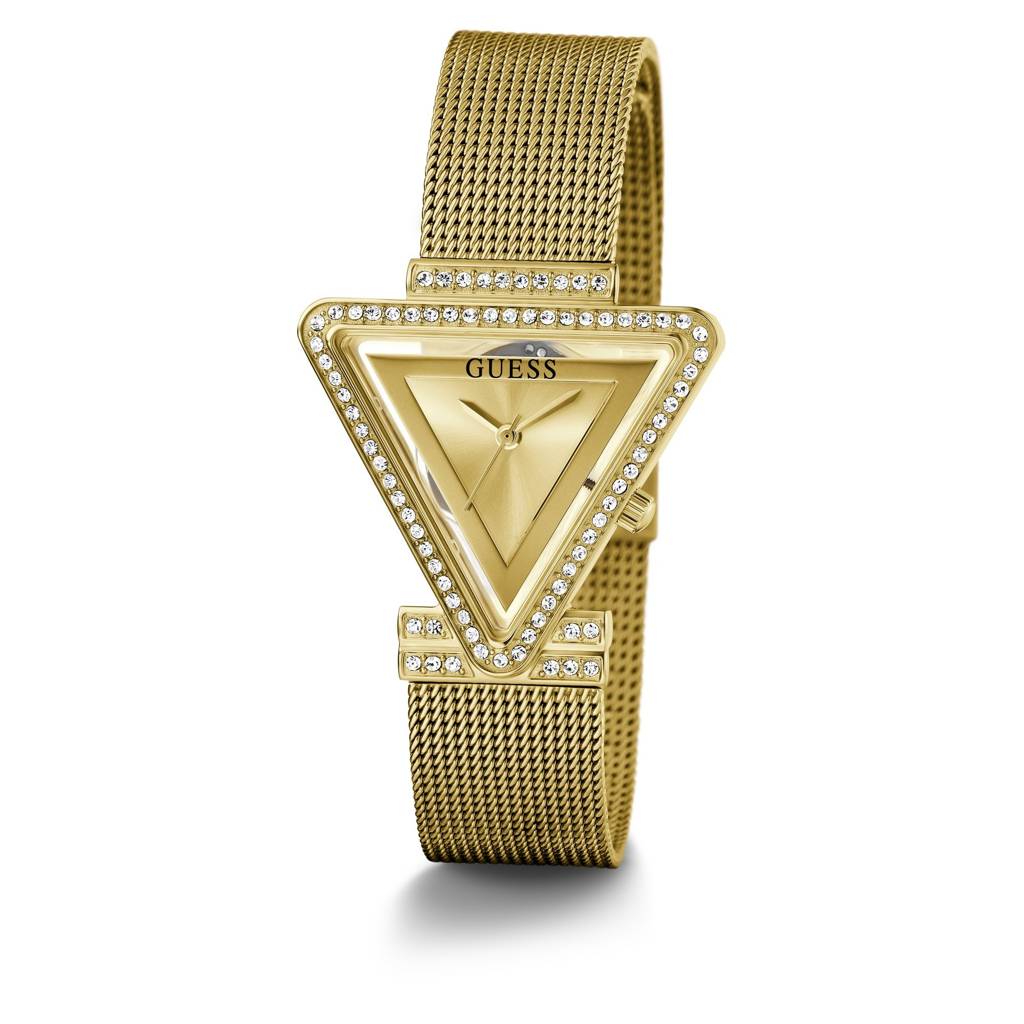 Guess Triangle 34Mm Champagne Dial Analog Women Watch - Gw0508L2 : GW0508L2