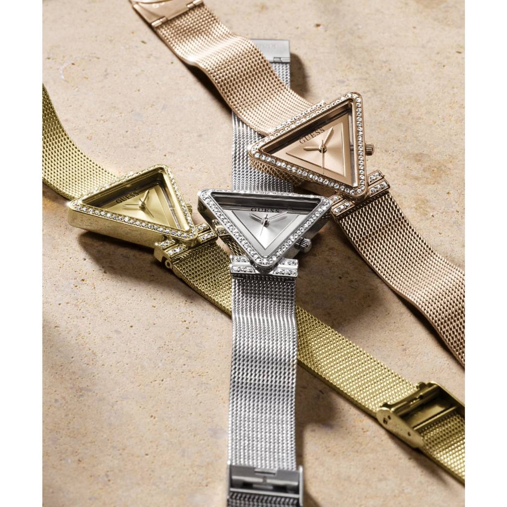 Guess Triangle 34Mm Rose Gold Dial Analog Women Watch - Gw0508L3 : GW0508L3