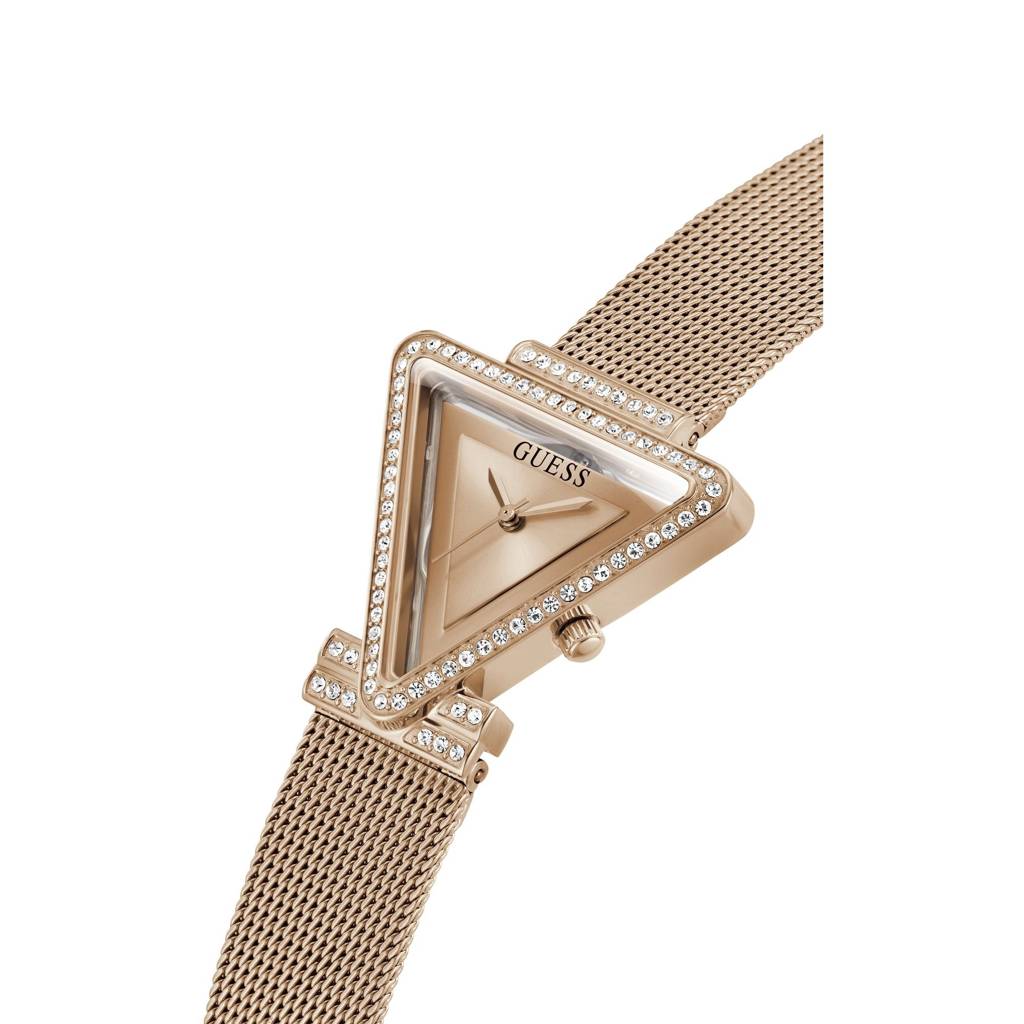 Guess Triangle 34Mm Rose Gold Dial Analog Women Watch - Gw0508L3 : GW0508L3