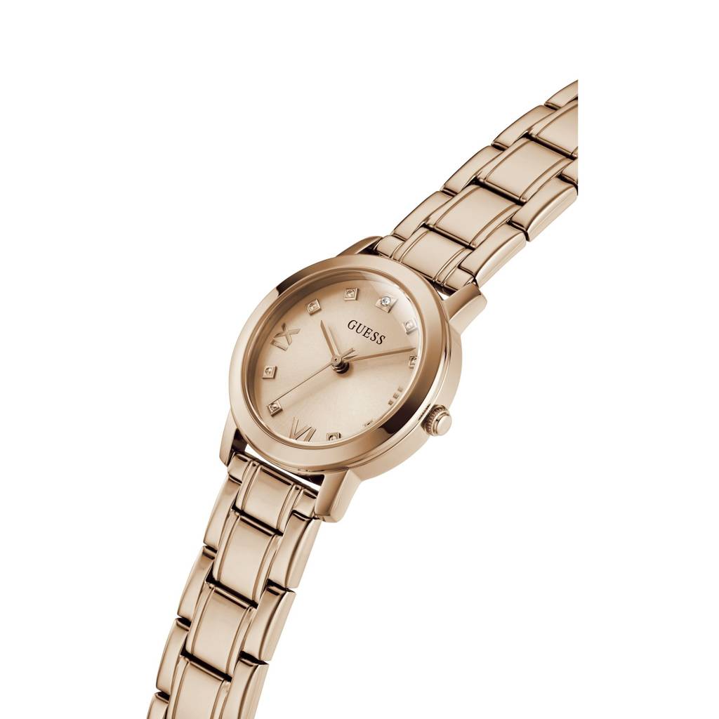 Guess Round 28Mm Rose Gold Dial Analog Women Watch - Gw0532L5 : GW0532L5