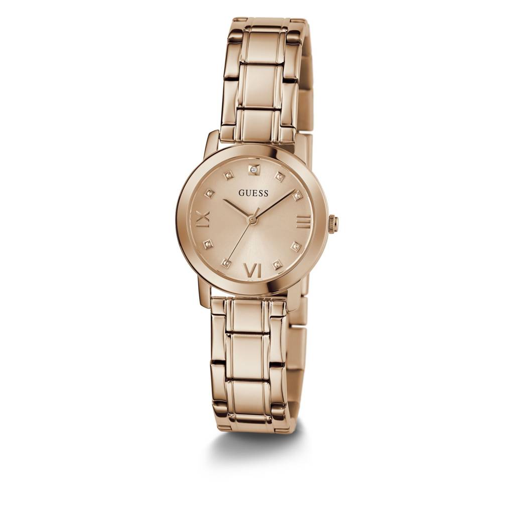 Guess Round 28Mm Rose Gold Dial Analog Women Watch - Gw0532L5 : GW0532L5