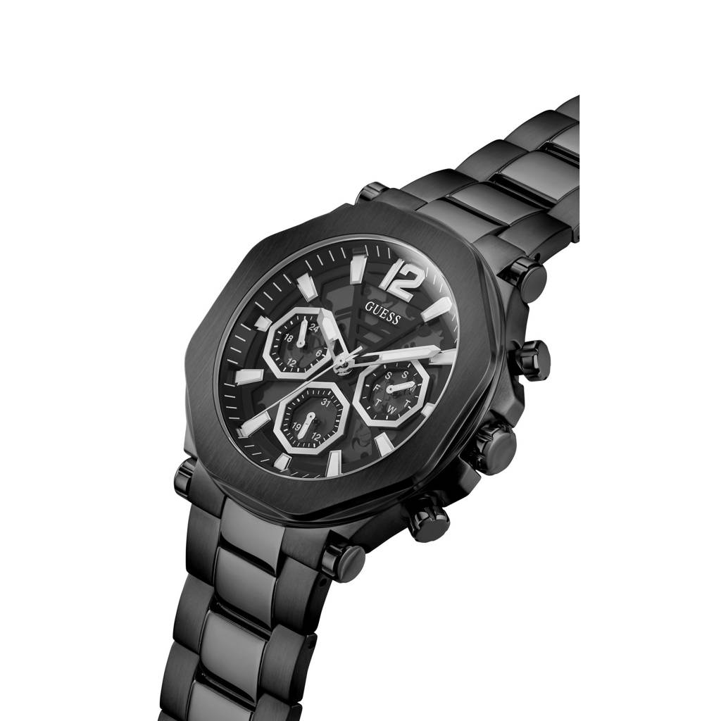 Guess Round 46Mm Black Dial Analog Men Watch - Gw0539G3 : GW0539G3