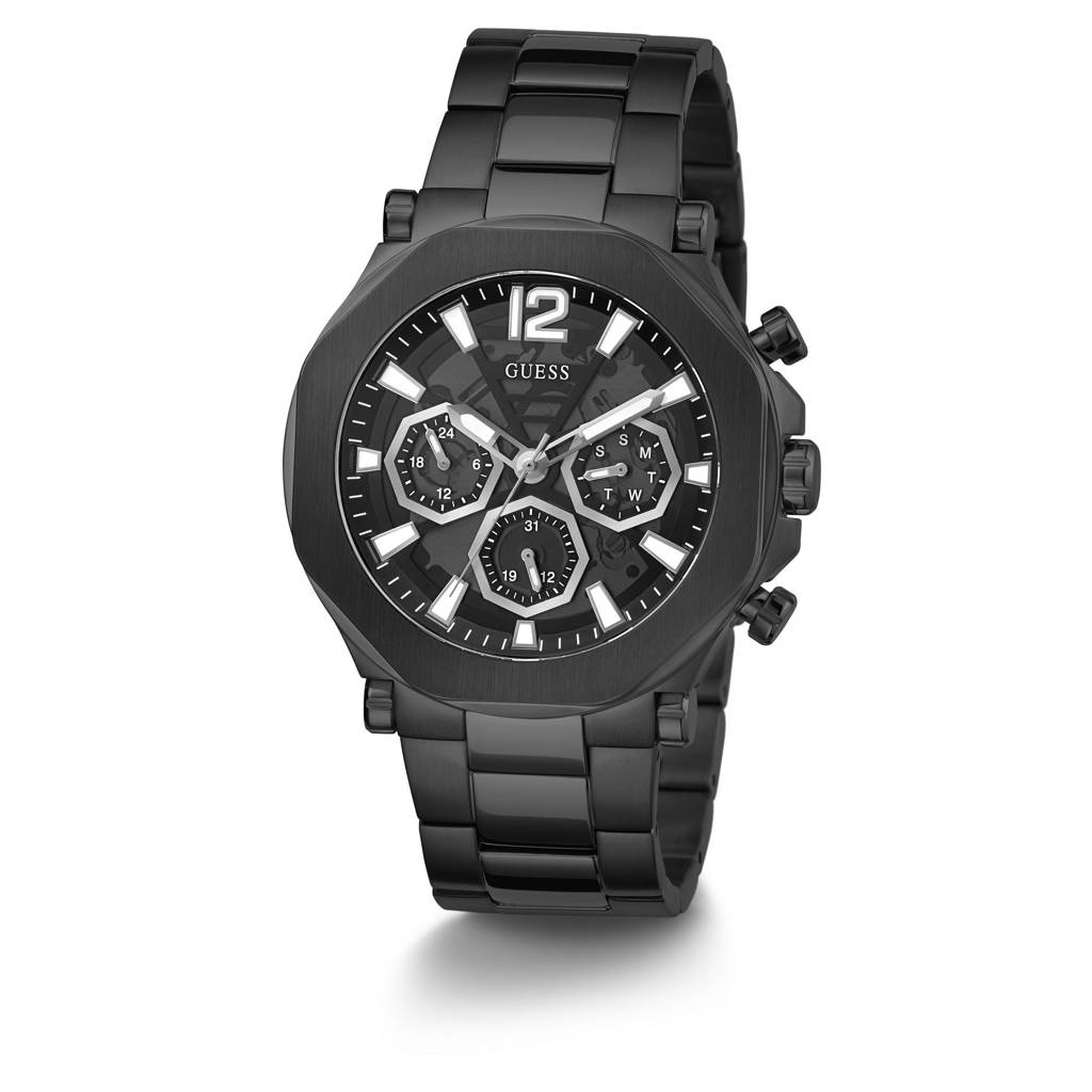 Guess Round 46Mm Black Dial Analog Men Watch - Gw0539G3 : GW0539G3