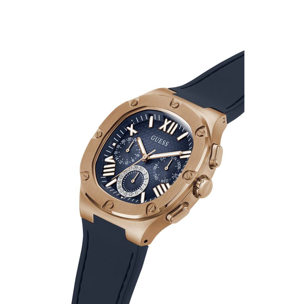 Guess Square 42Mm Navy Dial Analog Men Watch - Gw0571G2 : GW0571G2