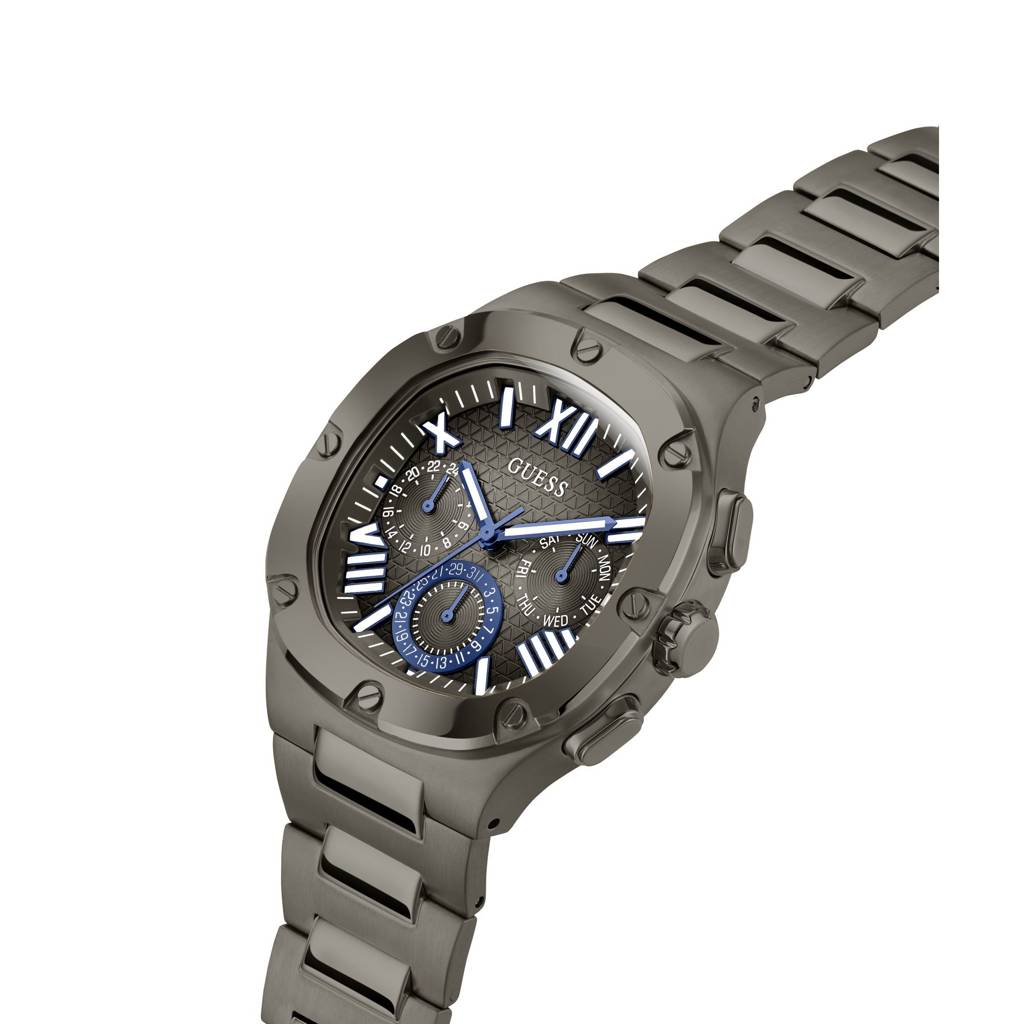 Guess Square 42Mm Gunmetal Dial Analog Men Watch - Gw0572G5 : GW0572G5