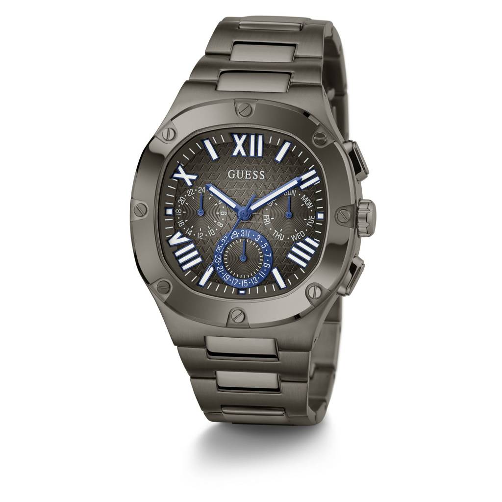 Guess Square 42Mm Gunmetal Dial Analog Men Watch - Gw0572G5 : GW0572G5