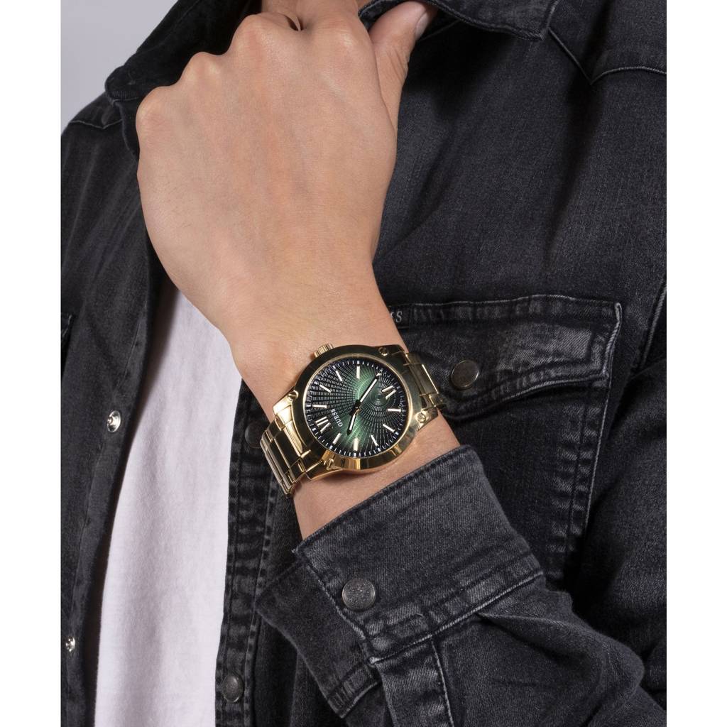 Guess Round 44Mm Green Dial Analog Men Watch - Gw0574G2 : GW0574G2