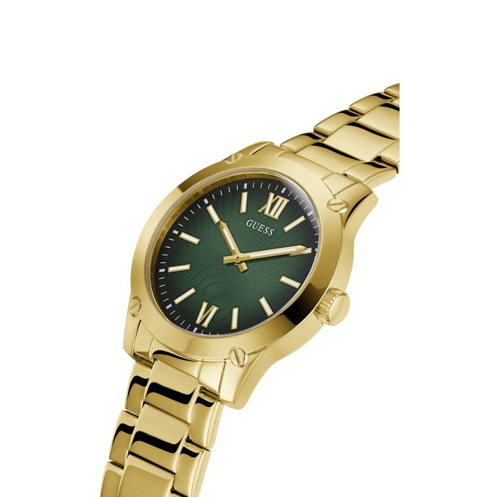 Guess Round 44Mm Green Dial Analog Men Watch - Gw0574G2 : GW0574G2