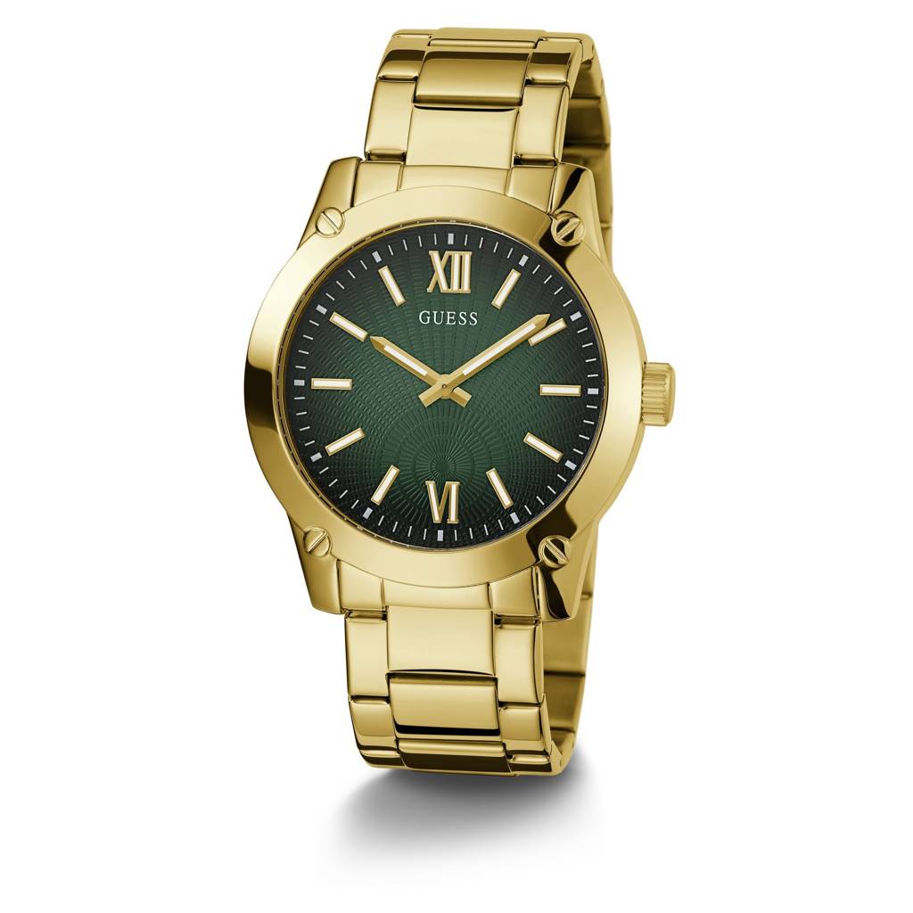 Guess Round 44Mm Green Dial Analog Men Watch - Gw0574G2 : GW0574G2