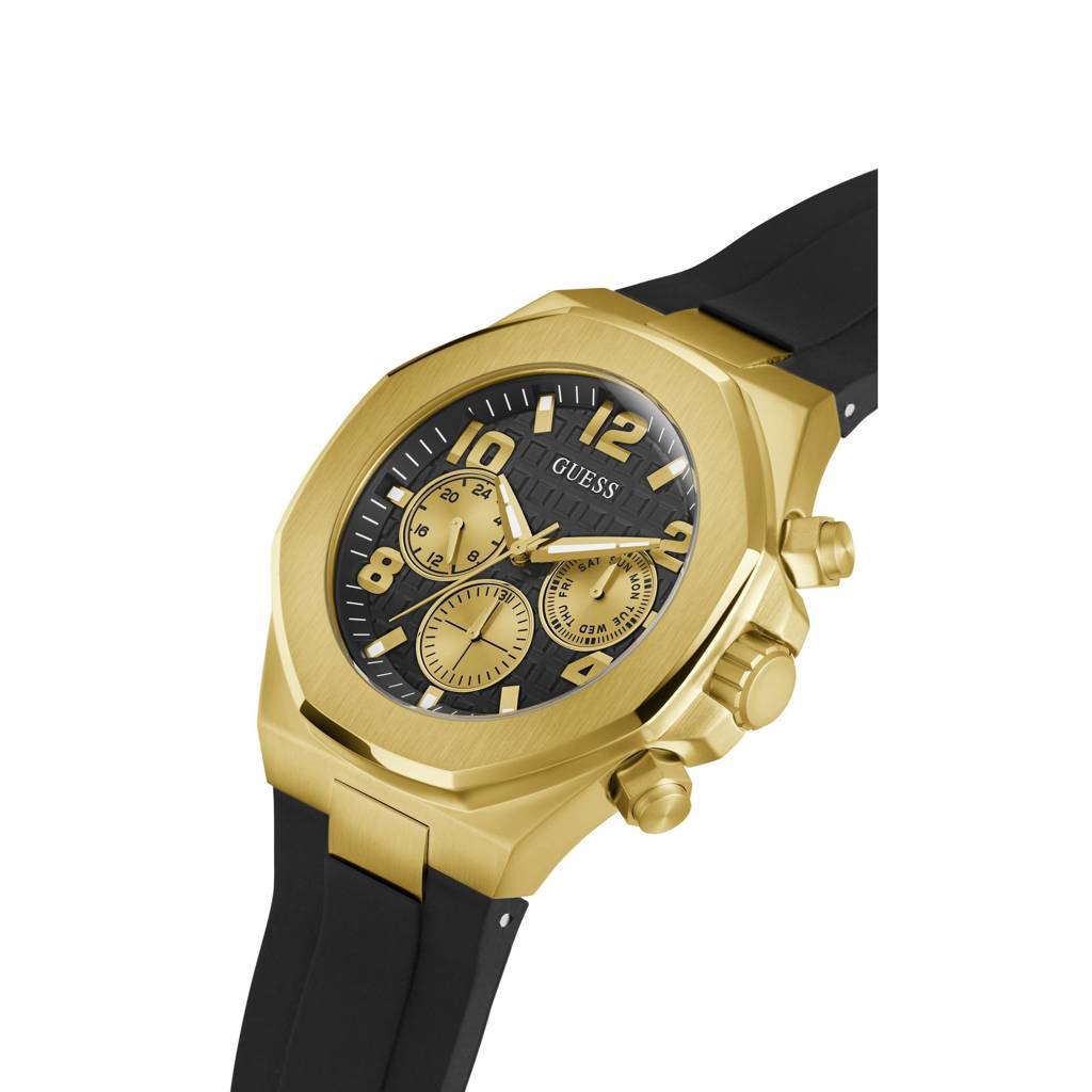 Guess Round 46Mm Black Dial Analog Men Watch - Gw0583G2 : GW0583G2