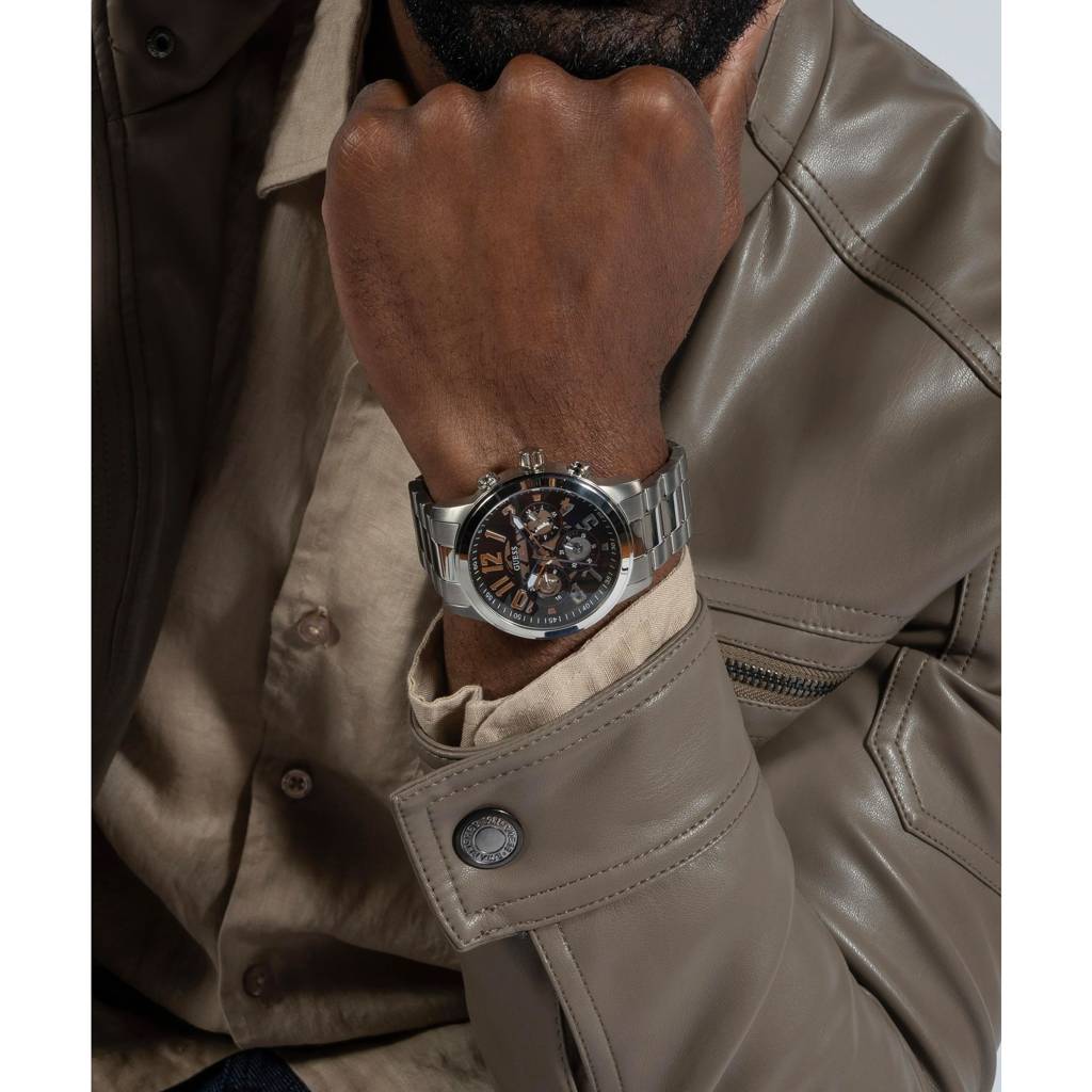 Guess Round 44Mm Black Dial Analog Men Watch - Gw0627G1 : GW0627G1