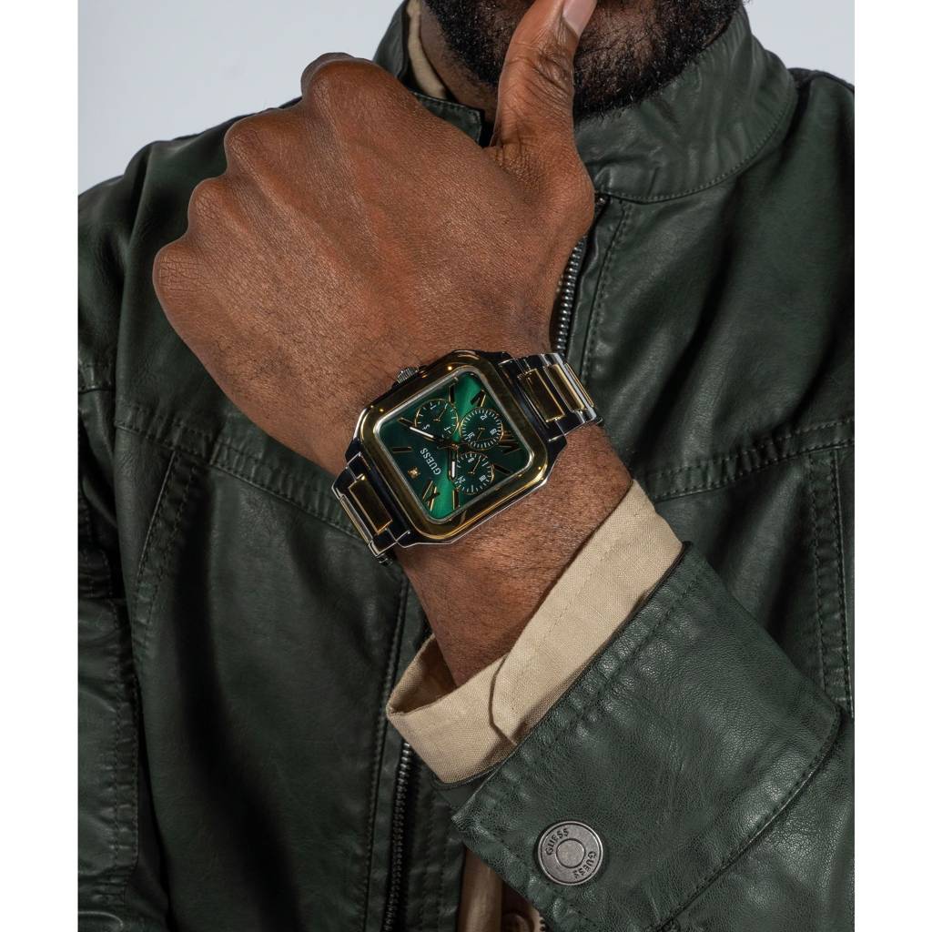 Guess Square 42Mm Green Dial Analog Men Watch - Gw0631G1 : GW0631G1