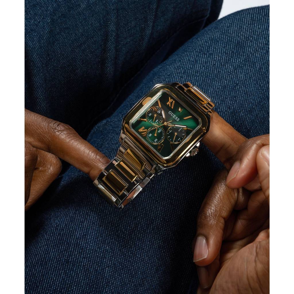 Guess Square 42Mm Green Dial Analog Men Watch - Gw0631G1 : GW0631G1