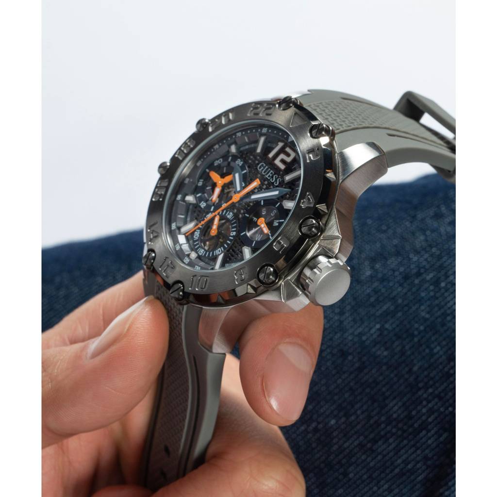 Guess Round 46Mm Grey Dial Analog Men Watch - Gw0640G1 : GW0640G1