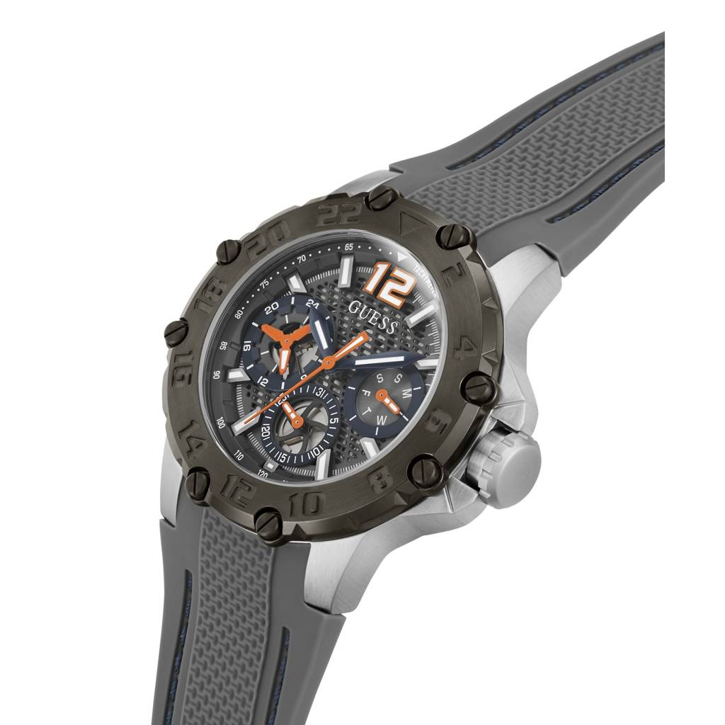 Guess Round 46Mm Grey Dial Analog Men Watch - Gw0640G1 : GW0640G1