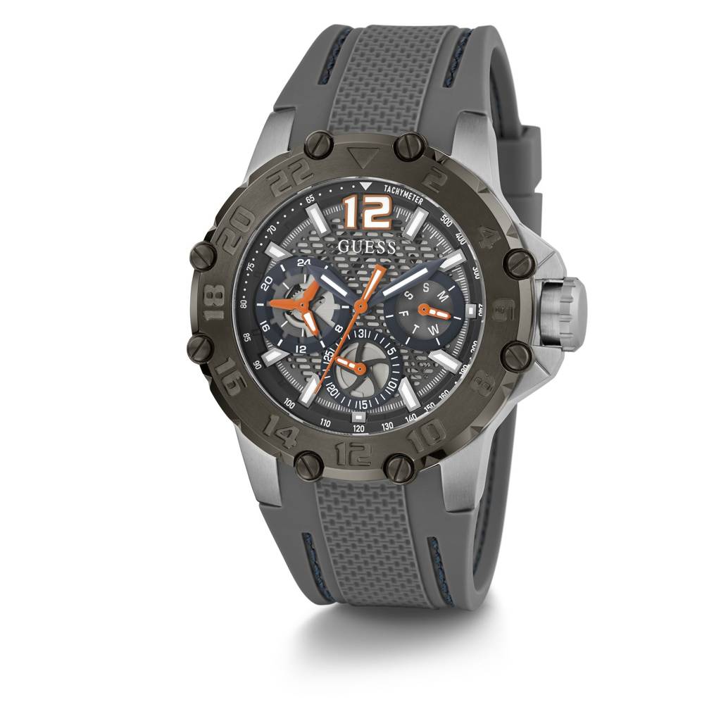 Guess Round 46Mm Grey Dial Analog Men Watch - Gw0640G1 : GW0640G1