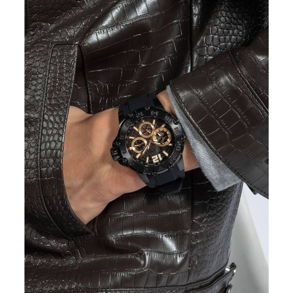 Guess Round 46Mm Black Dial Analog Men Watch - Gw0640G2 : GW0640G2