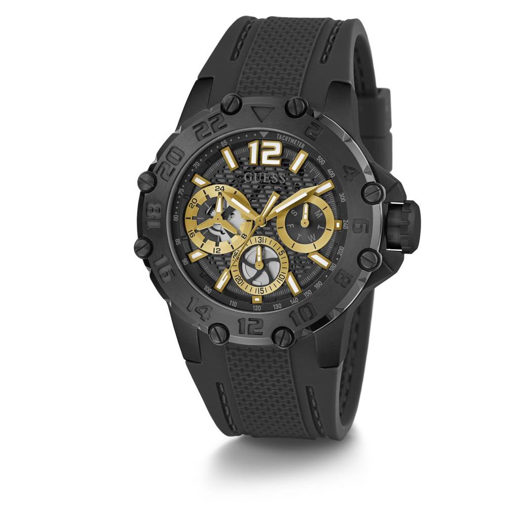 Guess Round 46Mm Black Dial Analog Men Watch - Gw0640G2 : GW0640G2