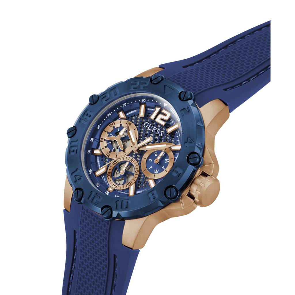 Guess Round 46Mm Blue Dial Analog Men Watch - Gw0640G3 : GW0640G3