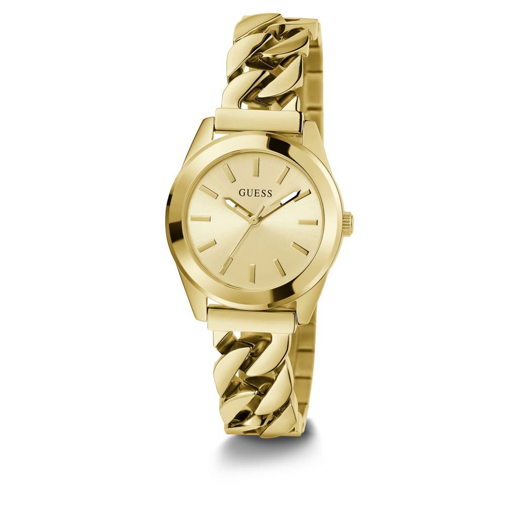 Guess Round 32Mm Champagne Dial Analog Women Watch - Gw0653L1 : GW0653L1