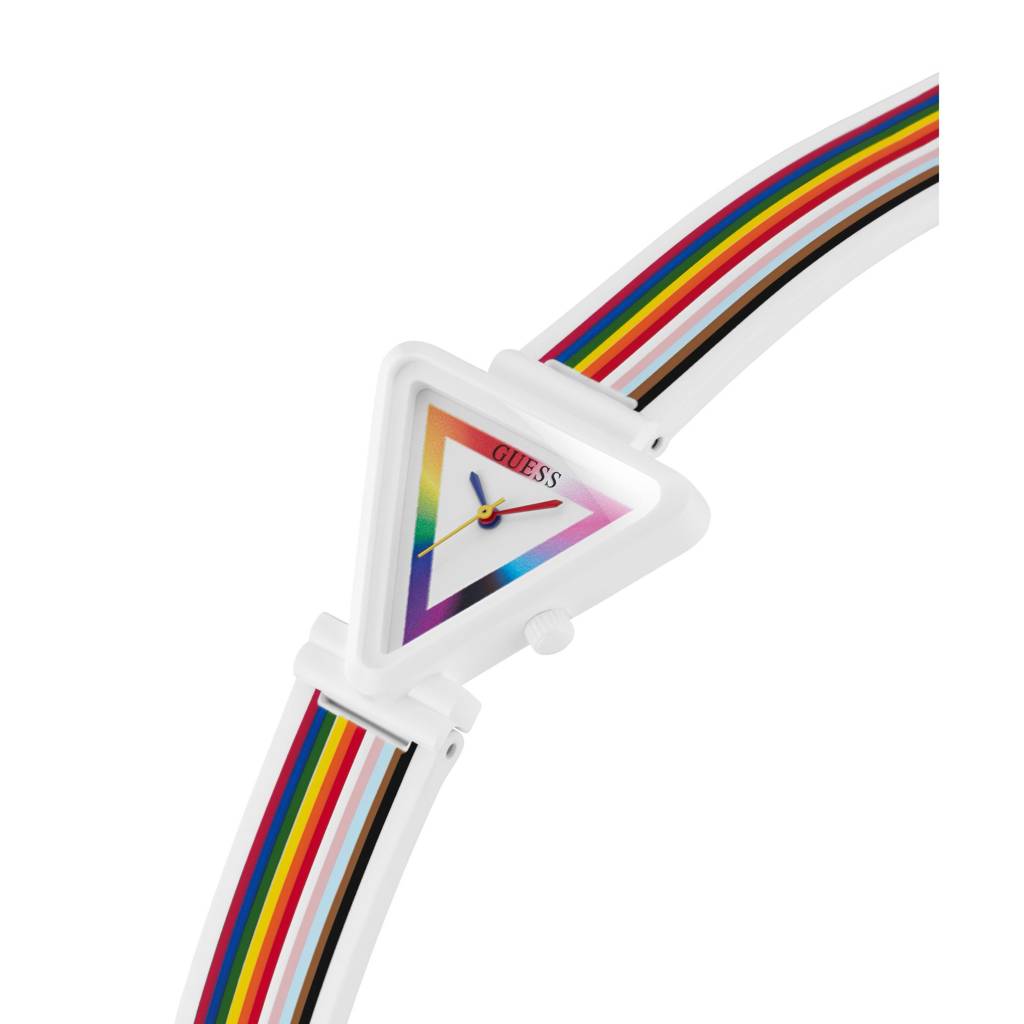 Guess Triangle 30Mm Off White Dial Analog Women Watch - Gw0679L1 : GW0679L1