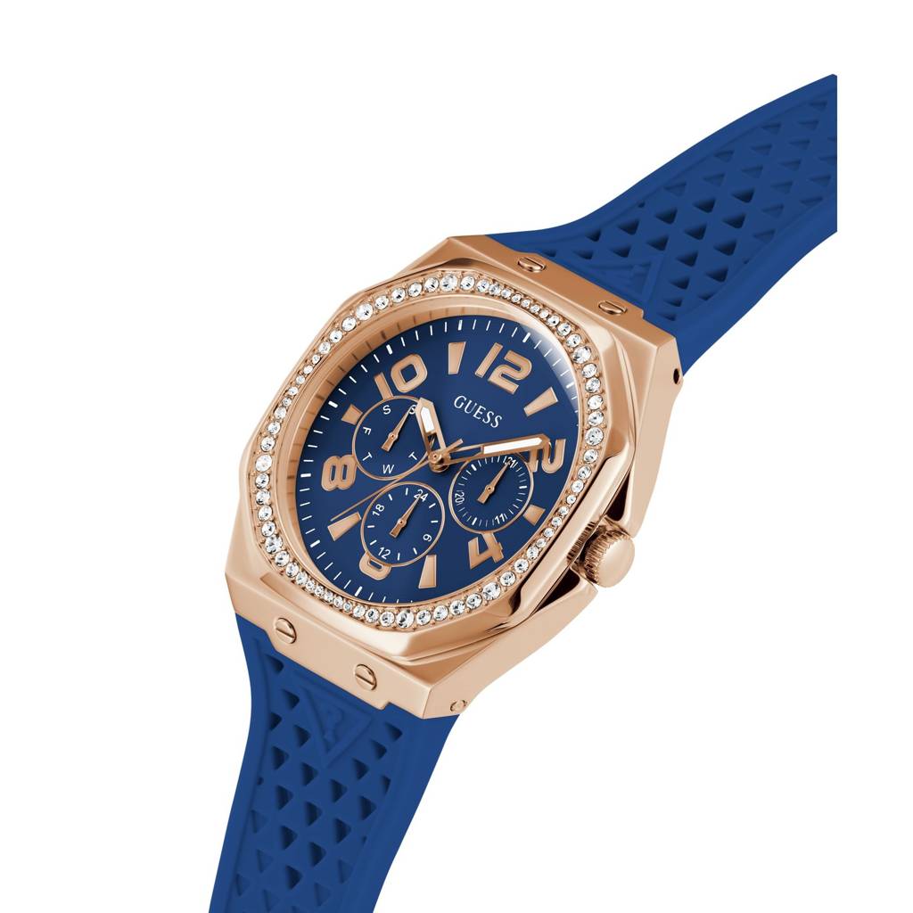 Guess Octagonal 39Mm Blue Dial Analog Women Watch - Gw0694L4 : GW0694L4