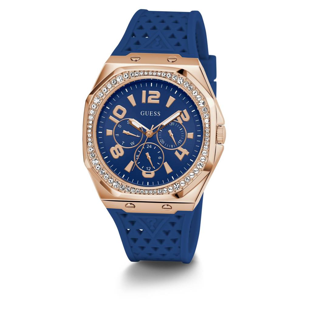 Guess Octagonal 39Mm Blue Dial Analog Women Watch - Gw0694L4 : GW0694L4