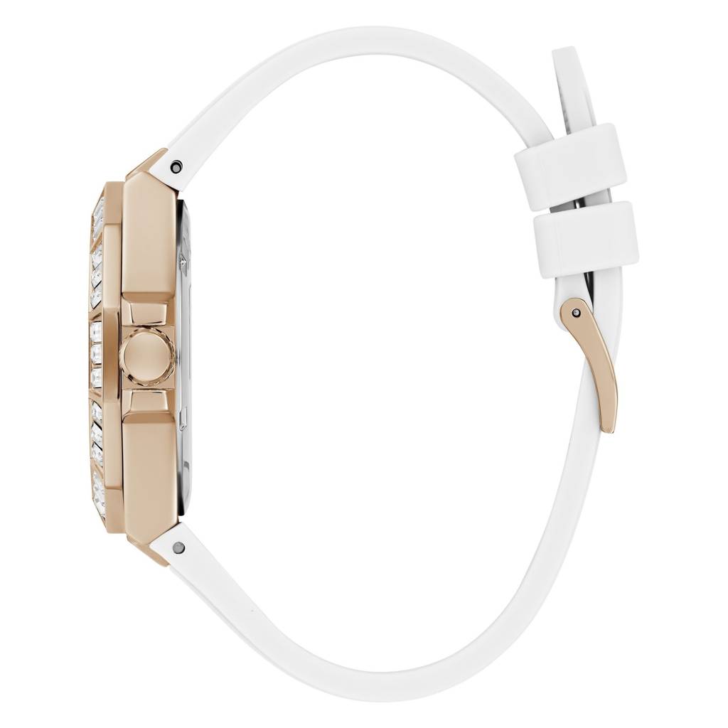 Guess Round 39Mm White Dial Analog Women Watch - Gw0695L3 : GW0695L3