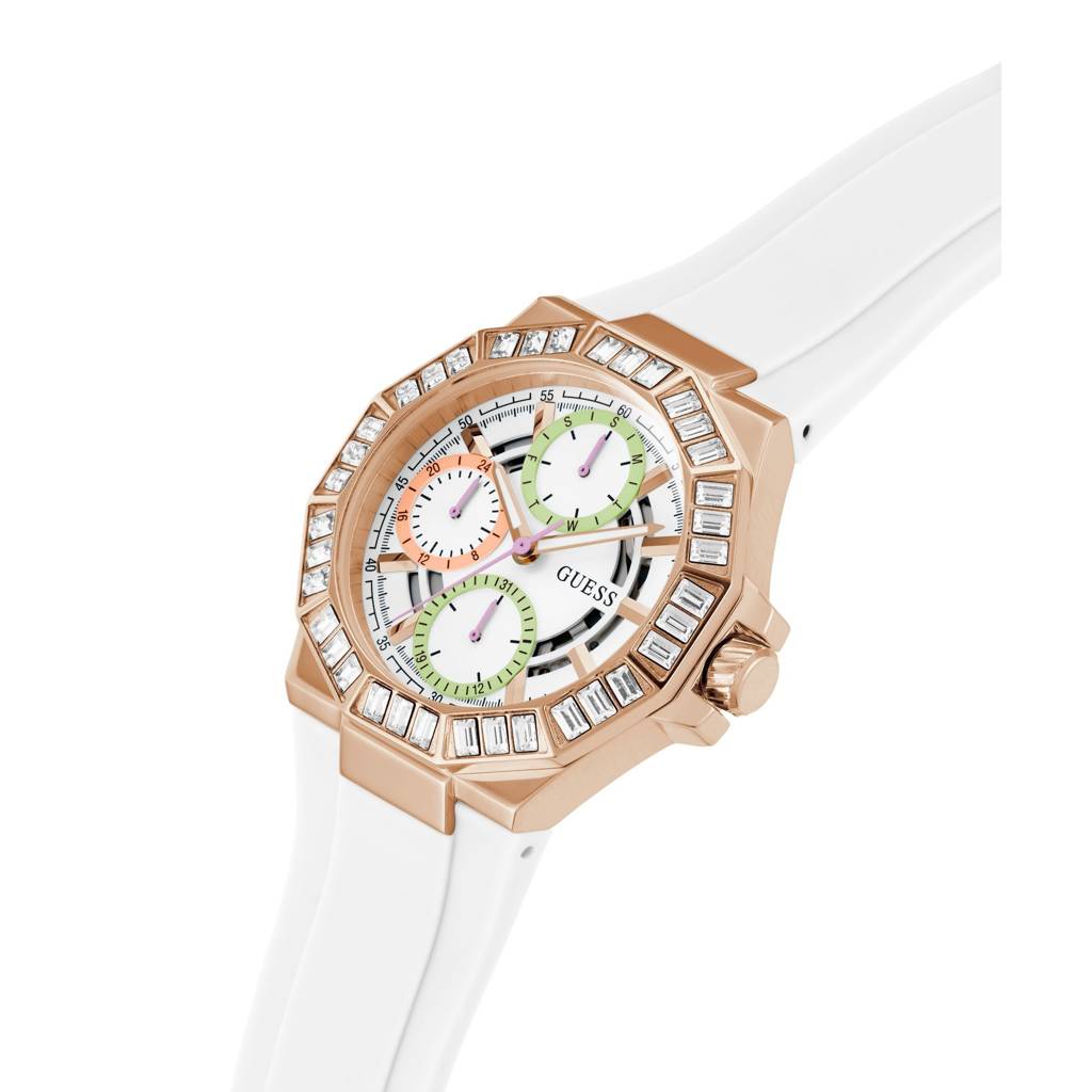 Guess Round 39Mm White Dial Analog Women Watch - Gw0695L3 : GW0695L3