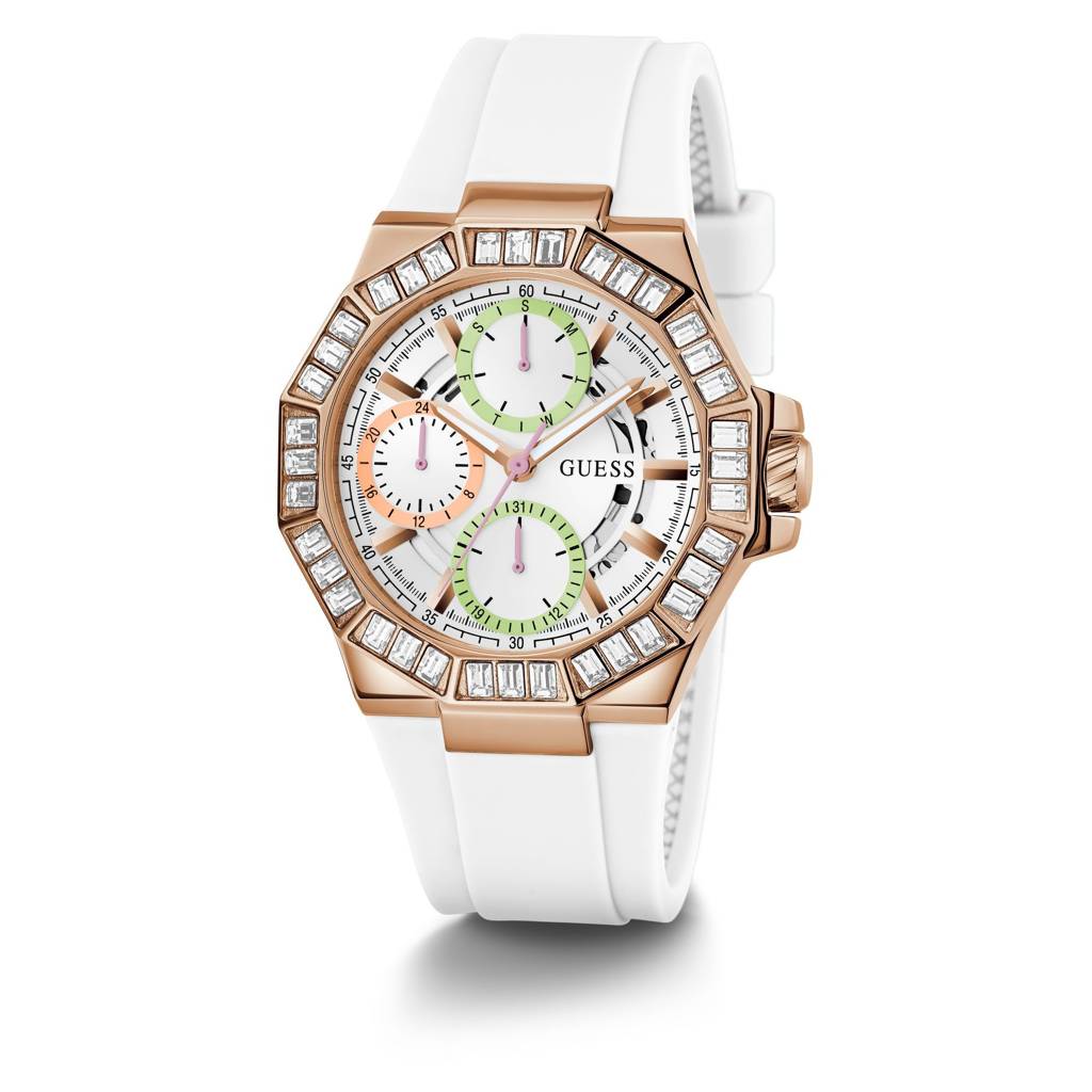 Guess Round 39Mm White Dial Analog Women Watch - Gw0695L3 : GW0695L3
