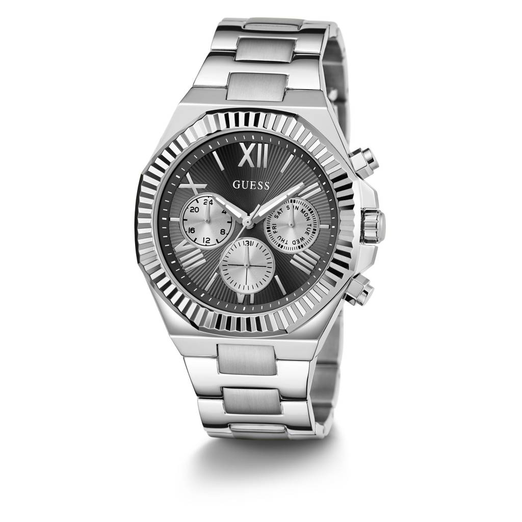 Guess Round 44Mm Black Dial Analog Men Watch - Gw0703G1 : GW0703G1