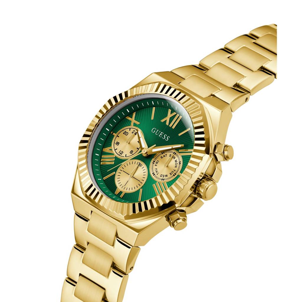 Guess Round 44Mm Green Dial Analog Men Watch - Gw0703G2 : GW0703G2
