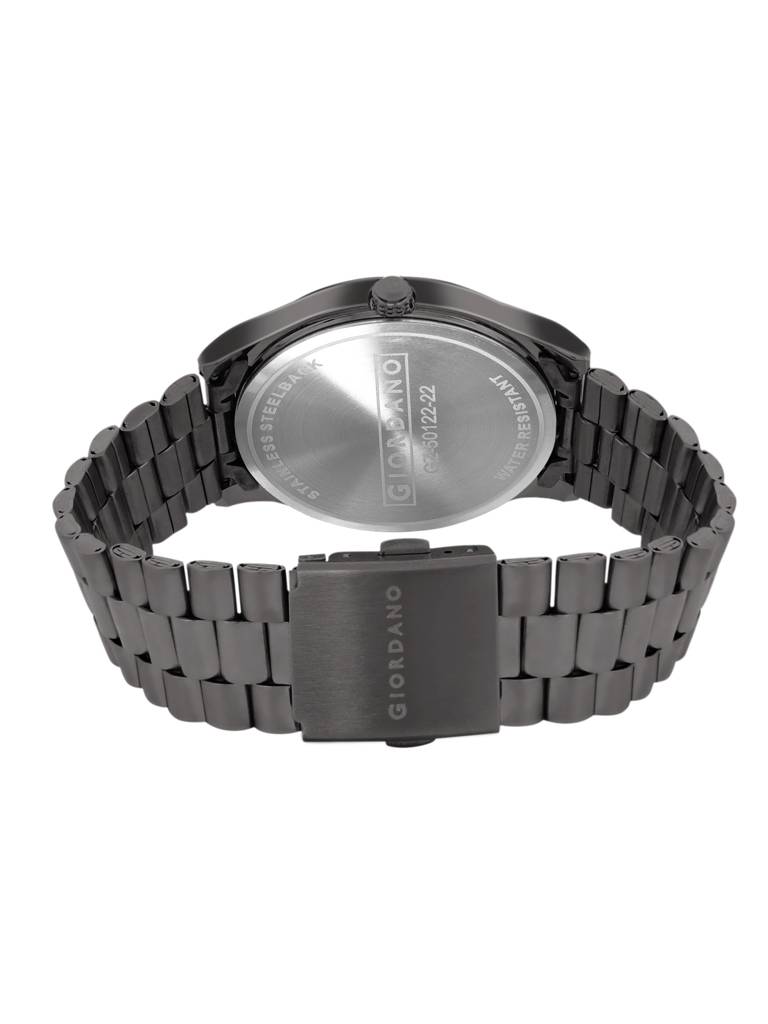 Analog Watch For Men With Two-Tone Stainless Steel Strap & Textured Dial, Day-Date Display, Elegant Casual Style : GZ-50122-22
