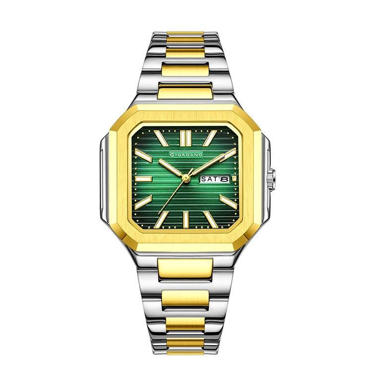 Giordano Square Formal Watch For Men – Textured Dial,Day & Date Display And Stylish Stainless Steel Strap : GZ-50140-44