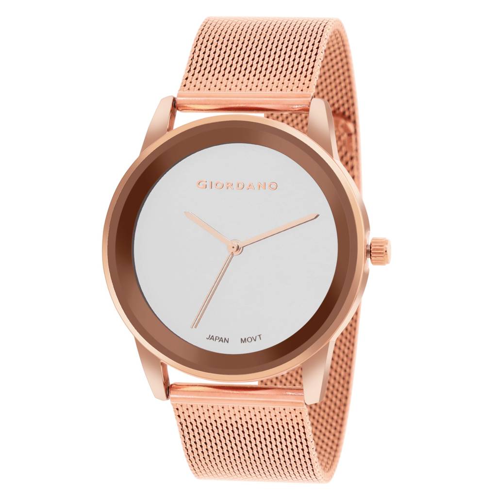 Giordano Aw22 Collection Analog Watch For Women Stylish Metal Strap| 3 Hands Mechanism With Water Resistant Wris : GZ-60026-22