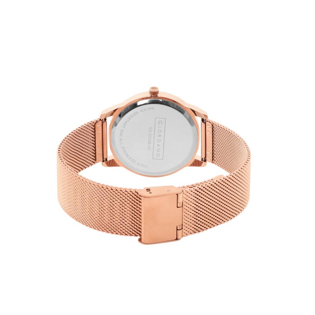 Giordano Aw22 Collection Analog Watch For Women Stylish Metal Strap| 3 Hands Mechanism With Water Resistant Wris : GZ-60026-22