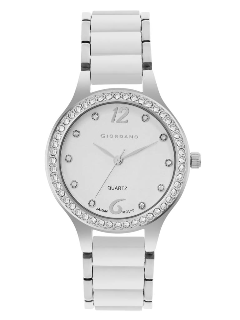 Giordano Analog Watch For Women, Diamond-Set With Metal Strap Ladies Water Resistant Wrist Watch For Female-Gz-6 : GZ-60065-11