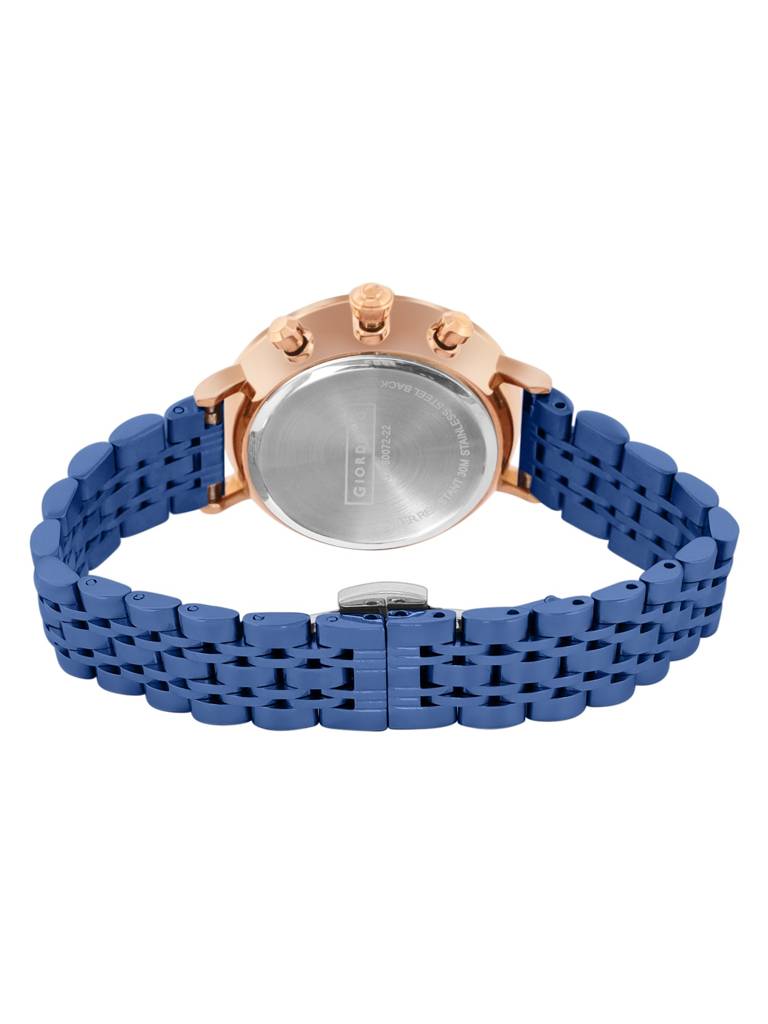 Giordano Analog Multifunction Watch For Women | Curved Glass, Stainless Steel Strap, Date Display And Roman Indi : GZ-60072-22