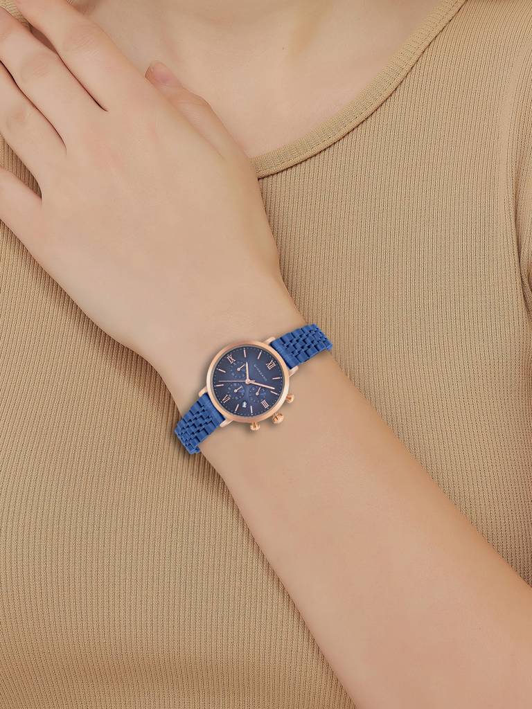 Giordano Analog Multifunction Watch For Women | Curved Glass, Stainless Steel Strap, Date Display And Roman Indi : GZ-60072-22
