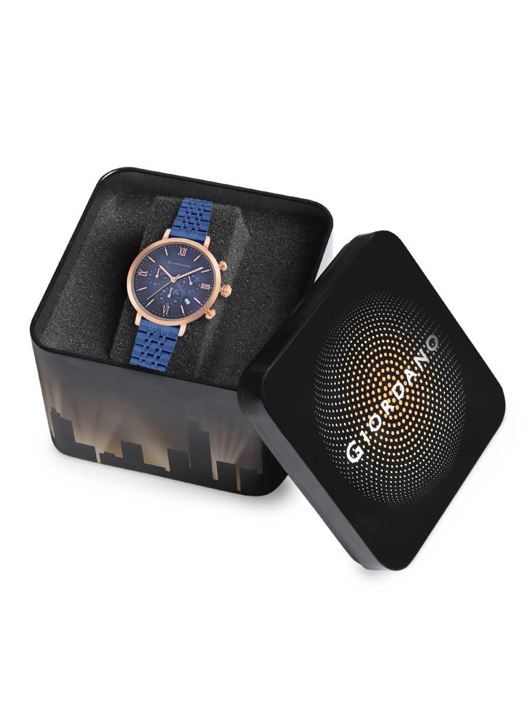 Giordano Analog Multifunction Watch For Women | Curved Glass, Stainless Steel Strap, Date Display And Roman Indi : GZ-60072-22