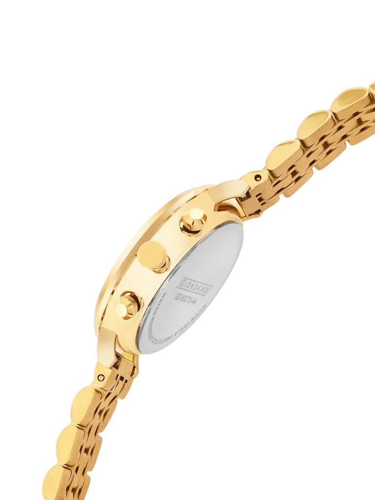 Giordano Analog Multifunction Watch For Women | Curved Glass, Stainless Steel Strap, Date Display And Roman Indi : GZ-60072-44