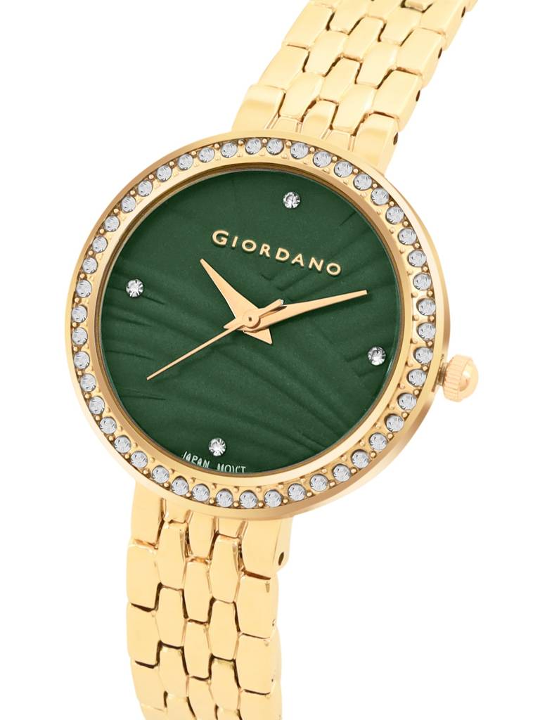 Giordano Analog Stylish Watch For Women With Crystal Bezel & Textured ...