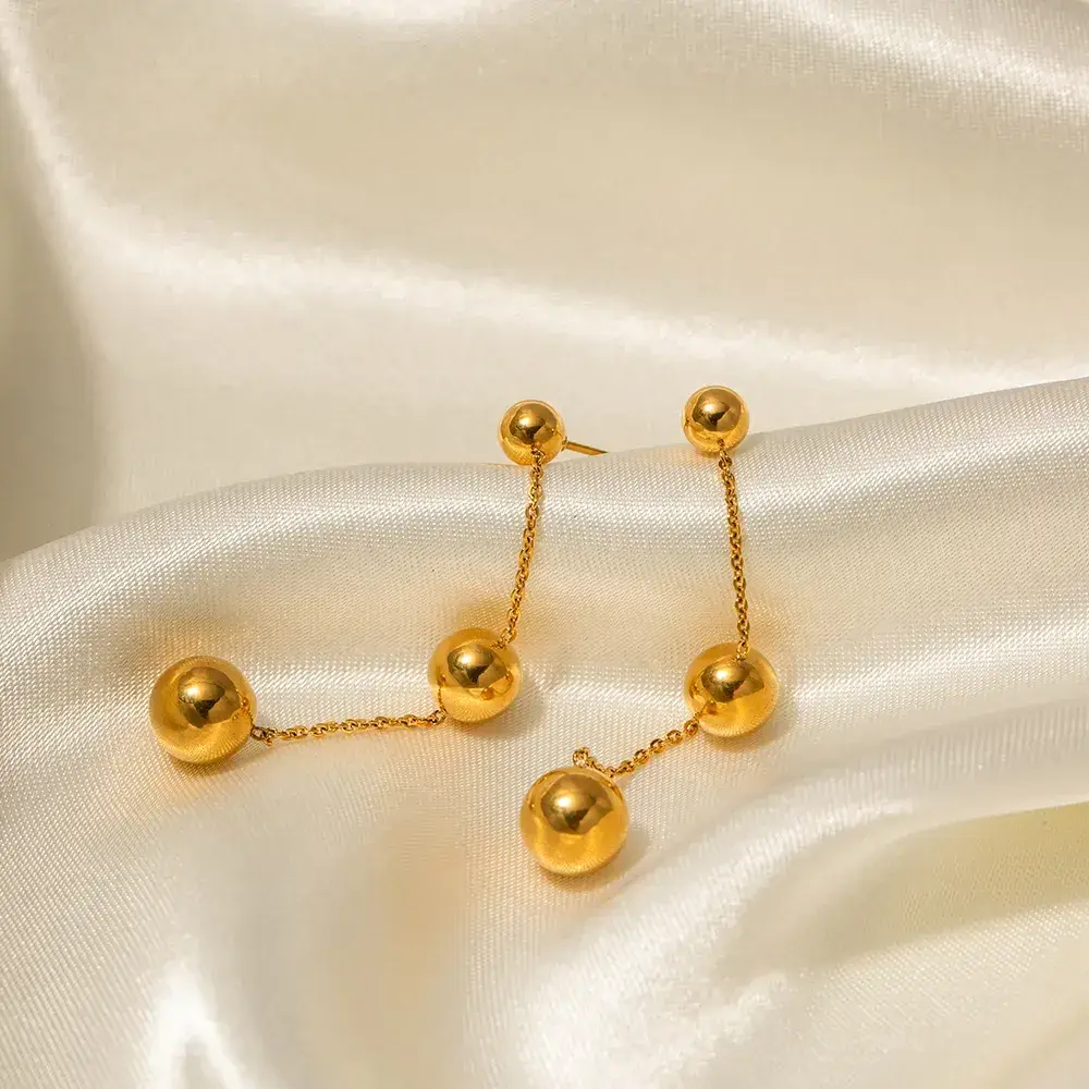 Gold Plated Daily Wear Orb Bliss Dangling Earring : JDE2302132