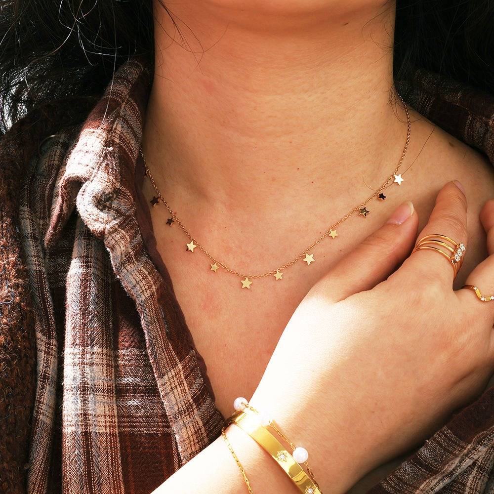 Gold Plated Daily Wear Tiny Star Necklace : JDN0204037