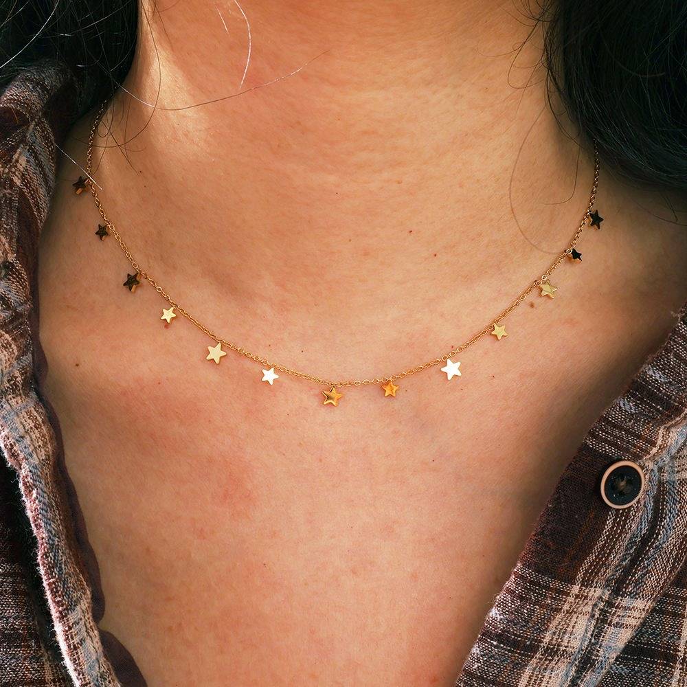 Gold Plated Daily Wear Tiny Star Necklace : JDN0204037