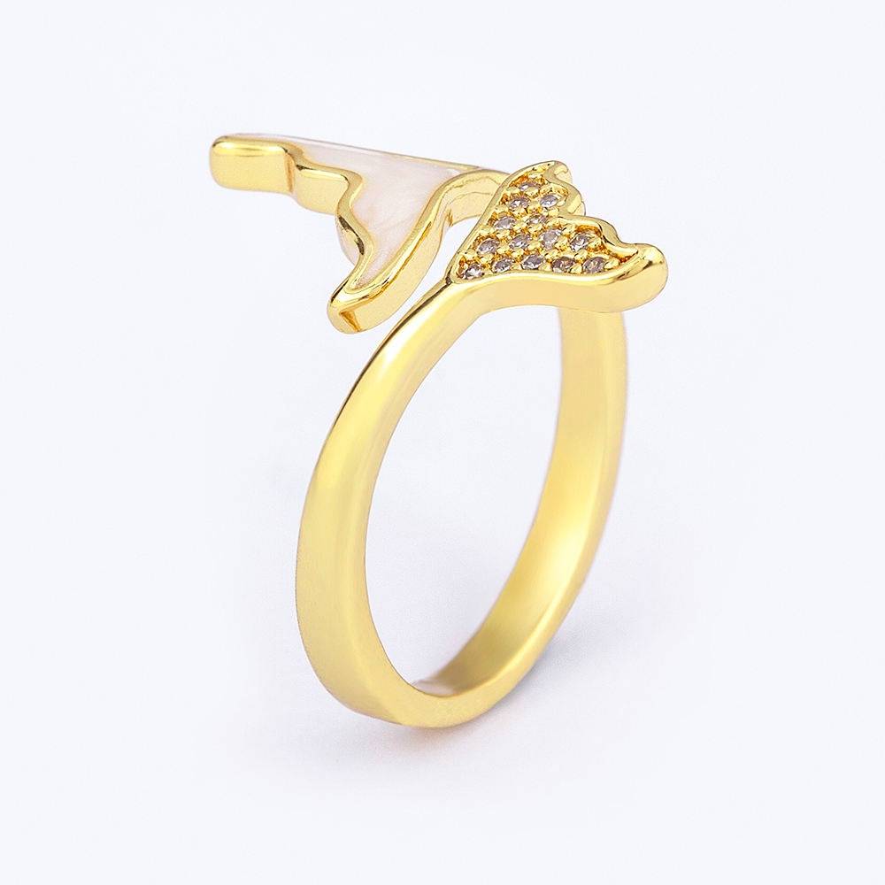 Astria Premium Butterfly Wing Ring With Cz – Minimal Adjustable Ring For Women & Girls : AST-RIN-0061