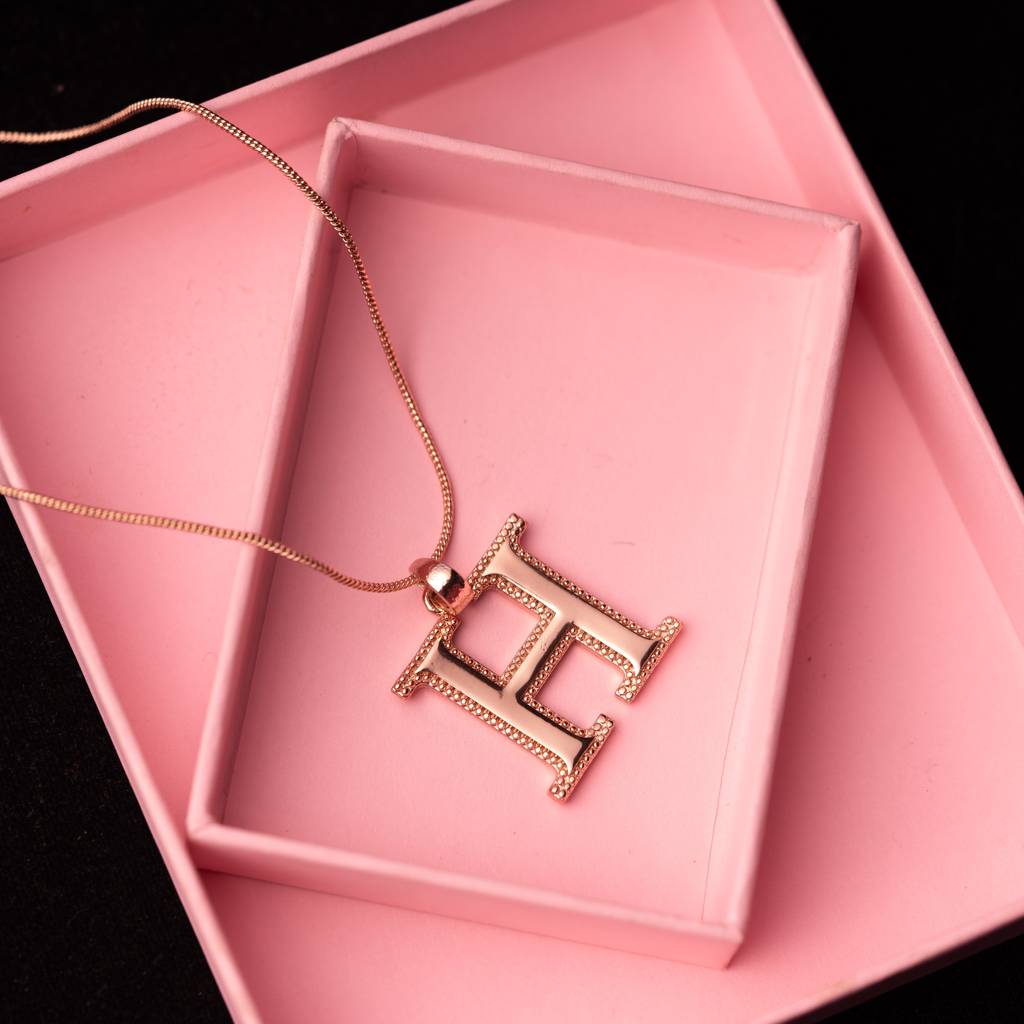 Estele Rosegold Plated Letter Charm Pendant For Women / Girls : 1009-HPENDANT