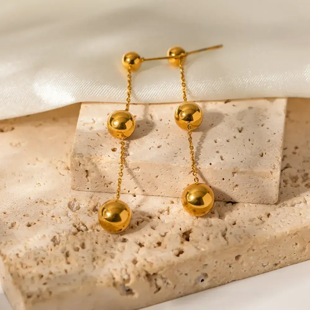 Gold Plated Daily Wear Orb Bliss Dangling Earring : JDE2302132