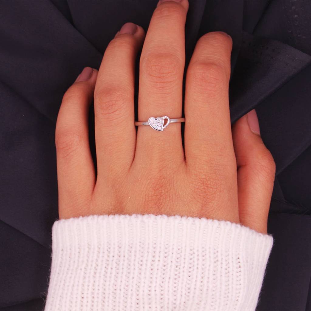 Heart Sterling Silver Adjustable Ring : RG010